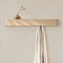 Kazai. Wall-Mounted Coat Rack 'Toke' - Modern Design Coat Rack with Hidden Wall Hooks - Solid Wood Veneer Panel Coat Hanger - Oak, White