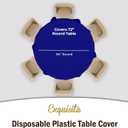 Exquisite 12-Pack Premium Plastic Tablecloth Pack of 12 Premium Plastic Tablecloth 84 Inch Round Table Cover - Navy Blue