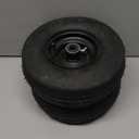 AR-PRO (2-Pack) 11x4.00-5 Tire and Wheel Assembly, 11x4-5 Lawnmower Tire (4-Ply) and Rim with Tube, 3.4 Centered Hub with 3/4 Bearings, Universal Lawn Mower/Yard Tractor Turf Tires (Black(Rib Tread))