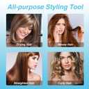 Beautimeter Blow Dryer Brush, Hot Air Brush One Step Hair Dryer and Styler Volumizer, 4 in 1 Negative Ionic Hair Styler with Oval Barrel for Smooth, Frizz-Free Hair Types, Blue & Black