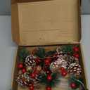 Christmas Decorations Indoor-10FT Enchanting Christmas Garland with 30 LED Lights Battery Operated-Realistic Red Berries & Pine Cones Decor for Tree,Fireplace Mantel,Indoor Holiday Home Decor