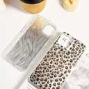 Srddty Compatible with iPhone 16 Case with Leopard Print, Cute Cheetah Retro Aesthetics Design for Girls Women, Clear Soft Bumper Hard Back Slim TPU Shockproof Matte Protective Phone Cover (Brown)