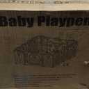 Uanlauo Baby Playpen, 18 Panel Foldable Play Yard for Toddlers, Easy Assemble Safety Baby Fence (Grey+White)