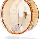 Super-Silent Hamster Exercise Wheel: Silent Spin Toys Hamster Running Wheels with Height Adjustable Stand for Hamsters Gerbils Mice Or Other Small Animals -8.5inch Yellow