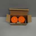 Orange Plastic Battery Operated Flickering Frosted Flameless LED Pillar Candles with Remote Set of 2 for Decor Home Ambience