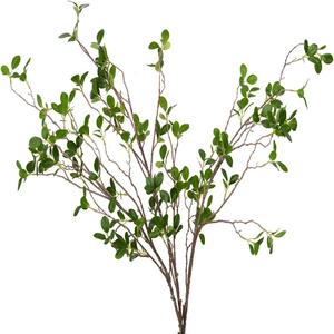 3pcs Artificial Branches Plants Artificial Greenery Stems Faux Greenery Stems Faux Branches for Vase Plant Artificial Eucalytus Branches Fake Ficus Twig (45"/Each Branch) (3, Green)
