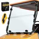 Premium Club Car Windshield, Golf Cart Windshield for Club Car DS 1982-2000.5, Foldable Design with Heavy-Duty Hinge, 5MM Thick PC, Anti-UV & Impact Resistant, Rattle-free, Easy Install