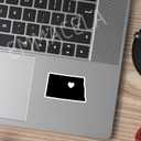 2 x (3PCS) North Dakota State Map with Heart Stickers, US State Stickers - Waterproof Vinyl Decals for Tumblers, Water Bottles, Laptops, Books, Scrapbooks, Great for North Dakota Lovers 3 x 1.8 Inch