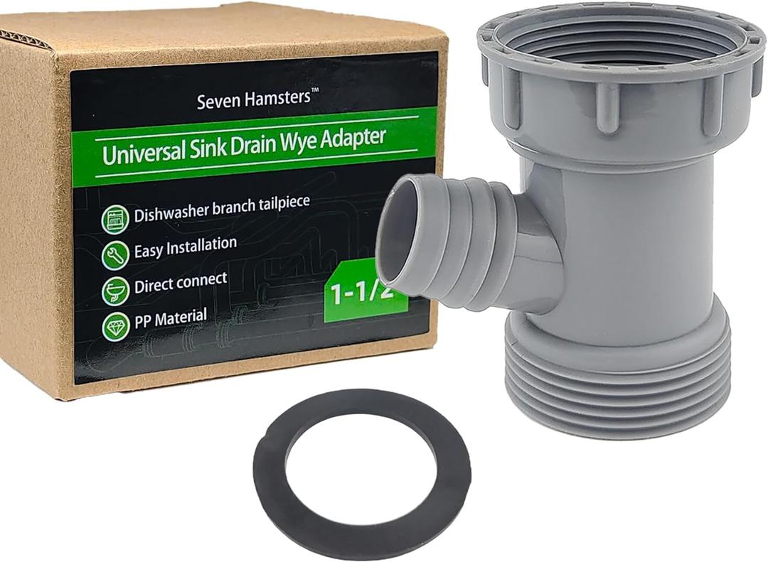 Dishwasher Drain Pipe Hose Adapter Wye, Kitchen Sink Pipe Adapter Branched Dishwasher Tailpiece Y-Shaped Strainer Connection for Tubular Drain Applications 1-1/2 Inch (Y-Shaped)