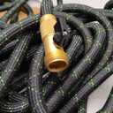 PowerFlow Garden Hose, NON-EXPANDABLE 100ft Premium Quality Stainless Steel Metal Water Hose with Durable Fabric Skin, Hose For Commercial, Residential Use, Bonus 10-way Spray Nozzle (100 Ft, Black)