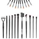 21 Pieces eyebrow brush eyelash separator eyeliner brush eyelash comb eye shadow brushes set eye shadow applicator sticks nose contour brush professional Makeup Grooming Tool Set US205