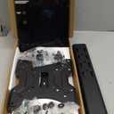 Universal Swivel TV /Table Top TV Stand for 19 to 43 inch TVs with 90 Degree Swivel, 4 Level Height Adjustable, Heavy Duty Tempered Glass Base, Holds up to 99LBS HT02B-001