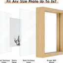 MUYE 5x7 Floating Frame Set of 2,Double Glass Rustic Photo Frame for Wall Hanging or Tabletop Standing,Also Display 4x6 or 3x5 Photo for Floating Effect,Natural
