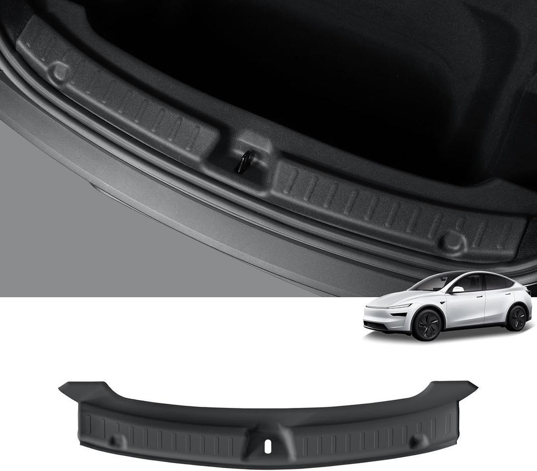 LUCKEASY Rear Bumper Guard for Tesla Model Y Juniper 2025 2026 Rear Trunk Bumper Guard Sill Cover Protector for Model Y Accessories TPE Black