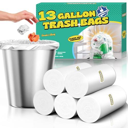 Amazon.com: T.FORING 13 Gallon Tall Kitchen Trash Bags - 110 Count Clear Plastic Garbage Bags Unscented Trash Can Liners Strong Waste Basket Bags 49.2 Liter for Home and Office Bins : Health & Household