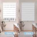 Cordless Zebra Blinds for Windows (27" W X 72" H, White) Free-Stop Zebra Roller Shades Dual Layer Light Filtering Privacy for Day and Night, Light Control for Home, Bedroom, Office