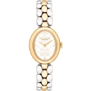 COACH Women's Sammy 2H Quartz Bracelet Watch, 22.5mm Petite Oval Case, Premium Fashion, Everyday Wear - Gift for Her (Link Bracelet - Two Tone)