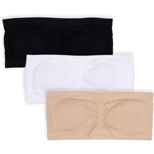 Maidenform Girls' Bra Bandeau 3 Pack (Small, White)