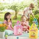 STYPOP 16 Pack 9" Easter Bags for Kids, Non-Woven Gift Bags with Handles, Reusable Easter Baskets for Kids Egg Hunts/Party Favor Supplies, 9.3"*7.7"*4.3"