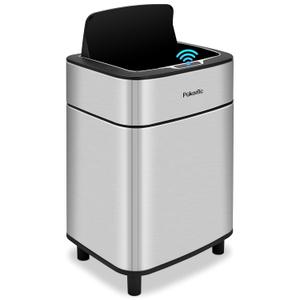 Pukomc Motion Sensor Garbage can,Stainless Steel Garbage can 2.7-Gallon Automatic contactless Rectangular with lid Model,Suitable for bedrooms, Rooms, bathrooms, Kitchen Capacity 10L
