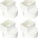 Sosation 4 Pcs 2"x3"x4" PVC Offset Downspout Drainage Adapter, Connects 2" X3" Downspout to 4" Round Sewer and Drain Pipe, Hub/spigot End, Universal Design to Fit All Types of 4" Round Drain Pipe Tile