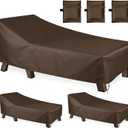 3 Pack Patio Chaise Lounge Cover Waterproof, Heavy Duty 600D Outdoor Lounge Chair Covers, UV Resistant & Anti-Fading, 80"L x 30"W x 28"H, High-Tension Adjustable Drawcord Hem for Fit & Storage Bags