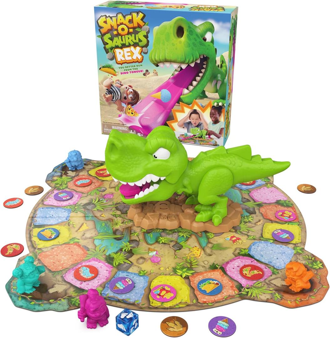 Spin Master Games, Snack-O-Saurus Rex, Interactive Dinosaur Toy for Kids, Board Games for Family Night, 2-4 Players, for Ages 5 & Up
