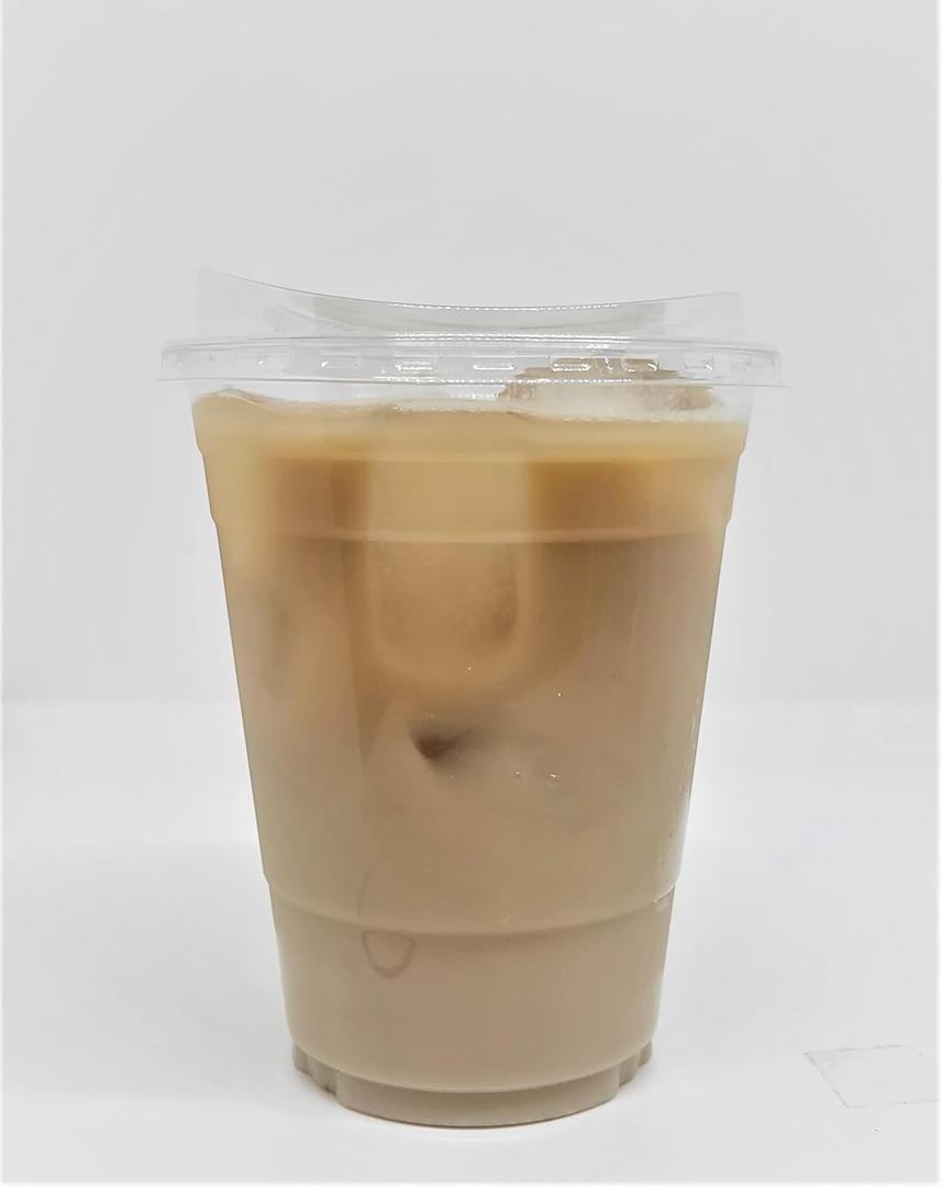 Clear Plastic Cups with Strawless Sip Lids for Iced coffee, tea, juice cold drinks, Plastic Cups and Sip Through Lids | Clear Plastic Disposable Party Cups (12oz Cups with Sip Lids)