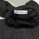 Men's Casual Slim Fit Turtleneck Pullover Sweaters Tops with Twist Patterned, Size M, Black and White