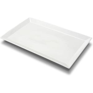 4 x MIECOO Large Serving Platter, 18.5" x 11.5" White Serving Tray, Rectangular Porcelain Plate for Party, Wedding, Birthday, Entertaining, Food, Appetizer, Fruit, Sushi, Dessert, 18.5" x 11.5", 1Pack