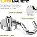 DIYMAG Magnetic Hooks 20pcs 50lbs Cruise Essentials 2026 Magnet Hook | Neodymium Heavy Duty Strong Magnets Hanging Ship Cabins Refrigerator Fridge Classroom Beach Vacation Kitchen Grills Home Tool