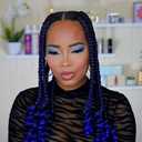 6 Packs 10 inch Ombre Blue Curly Box Braids Crochet Hair for Black Women and Kids