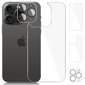 Duolamila [3 Pack] Screen Protector for iPhone 15 Pro Max, Camera Protector, iPhone 15 Pro Max Front and Back Screen Protector Tempered Glass Protective Film(6.7")