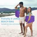 PoVwlty Rubber Beach Bag for Men & Women, Water-resistant Travel Tote Bag for the Beach Boat Pool