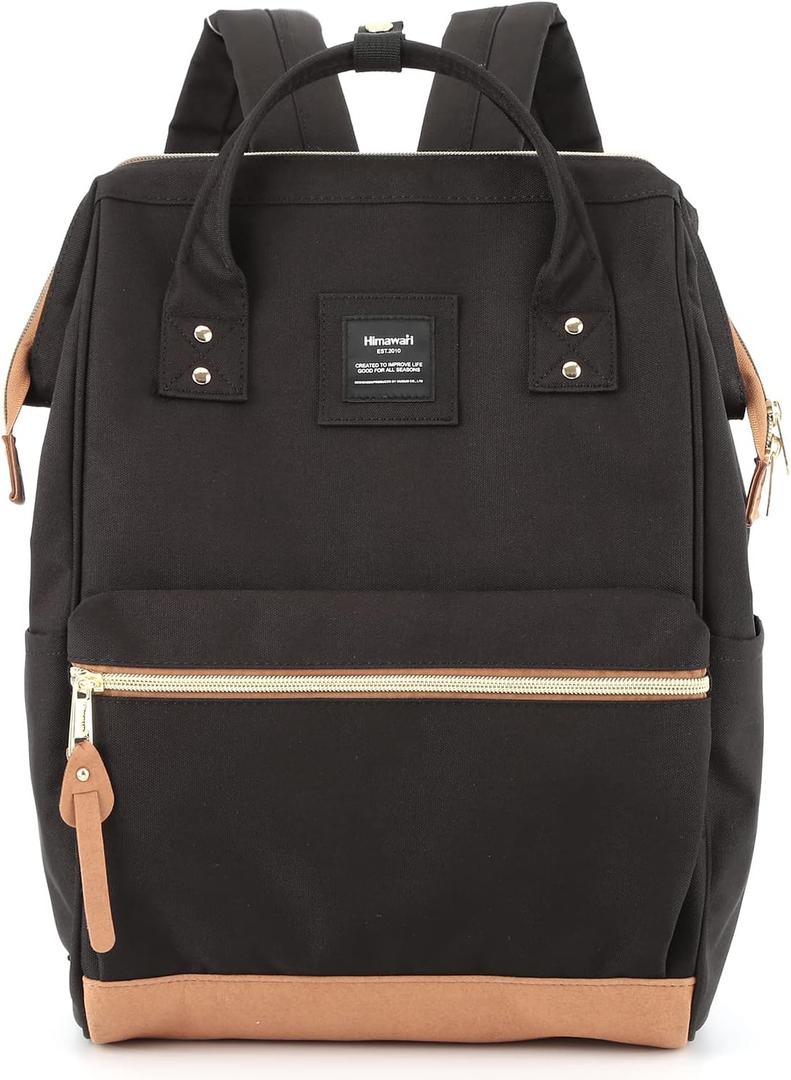Himawari Laptop Backpack for Women&Men,Wide Open Large USB Charging Port 15.6 Inch Laptop Doctor College Work Bag(123#-Black)