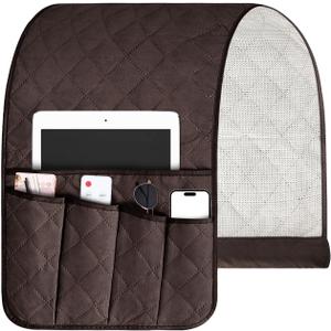 Grekos Sofa Armrest Organizer Remote Holder Bedside Caddy Organizer with 6 pockets, Chair Arm Holder Non-Slip Remote Control Holders Caddy for Magazine Tablet Phone Book