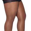 Hanes Women's Curves Control Top Sheer Toe Silky Sheer Pantyhose With Wicking Cool Comfort (1X-2X, Black)