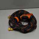 Flexible Garden Hose 50 FT, Ultra Lightweight Water Hoses w/10 Function Sprayer and 3/4" Brass Fittings, Kink-Free, Sturdy, Abrasion Resistant for Yard, Lawn, Outdoor and Gardening(Black Orange)