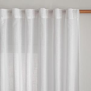 MYSKY HOME White Curtains 80 Inch Length 2 Panels Set for Living Room, Semi Sheer Cotton Blend Soft Touch Light Filtering Drapes for Doorways Sliding Glass Door, 50" Wide per Panel, White, 2 PCs