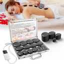 AICNLY Hot Stones Massage Set with Temperature Adjustment-20 Pcs Basalt Hot Stones with Heater Kit, Professional Massage Tool for Spa-Lymphatic Drainage, Relieve Tension and Muscle Pain