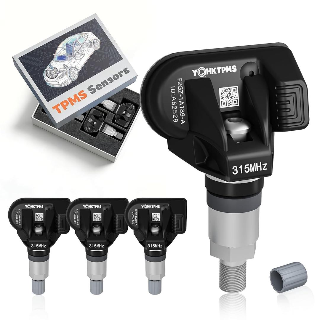 TPMS Ford 315MHz Pre-Programmed,New Upgraded TPMS Sensor Compatible with F-150 2015-2024|F-250/350 2015-2023|Maverick 2021-2024|Explorer 2015-2024|Edge 2015-2023/OE#F2GZ1A189A(Set of 4)