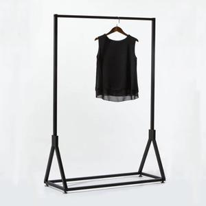 Modern Simple Heavy Duty Metal Rolling Clothing Garment Rack with Wheel,Creative Commercial Wedding Dress Display Shelf,Single Rod Floor-Standing Clothes Hangers (Black without Wood, 47.2" L)