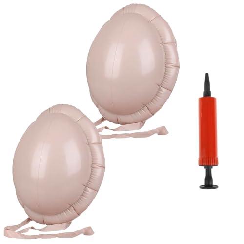 2 Packs Santa Claus Inflatable Big Belly Beer Belly Cosplay Props Pregnant Woman Fake Belly with Mini Inflator