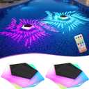 2 x Solar Floating Pool Lights with Remote 2 Pack 7.8inch Upper and Lower Color Changing Floating Lights for Pond, IP68 Waterproof Pool Lights for Party,Wedding,Yard,Garden, 7.871.97in