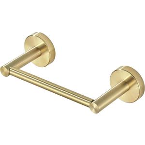 Gold Toilet Paper Holder, Bathroom Toilet Paper Roll Holder Brushed Gold TP Tissue Storage Wall Mount with Double Post Pivoting SUS304 Stainless Steel