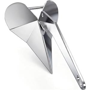 CORDUN Delta Anchor 316 Stainless Steel Mirror Polished Boat Anchor for Pontoon/Yacht/Sailboat/Fishing Boat Triangular Wing Style Plow Anchor 16lb/7KG for Boats Up to 35 FT