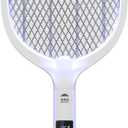 WBM SMART 2 in 1 Electric Bug Zapper, Mosquitoes Trap Lamp & Racket, USB Rechargeable Electric Fly Swatter for Home and Outdoor Powerful Grid 3-Layer Safety Mesh Safe to Touch