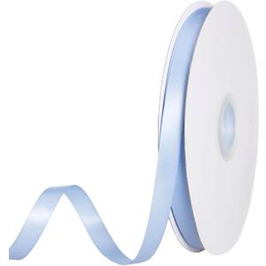 Baby Sky Blue Ribbon, Solid Color Double Faced Polyester Satin Ribbon - 1/2 Inch Wide, 100 Yards Long, Perfect for Wedding, Gift Wrapping, Sewing, and Other Craft Supplies