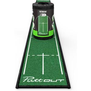 PuttOUT Slim Putting Mat - Perfect Your Golf Putting (7.9ft x 0.82ft)(Green)