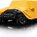 Heavy Duty Jeep 2dr Car Cover, Custom Fit Jeep Wrangler 2 Door CJ YJ JK JL Waterproof All Weather for Automobiles, Full Car Cover - Sun, Rain & UV Protection (Yellow)